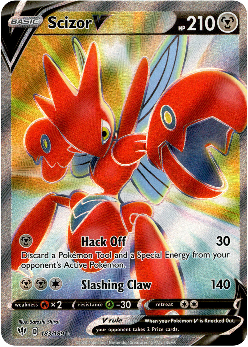 Scizor V Full Art - 183/189 - Darkness Ablaze - Holo - Card Cavern