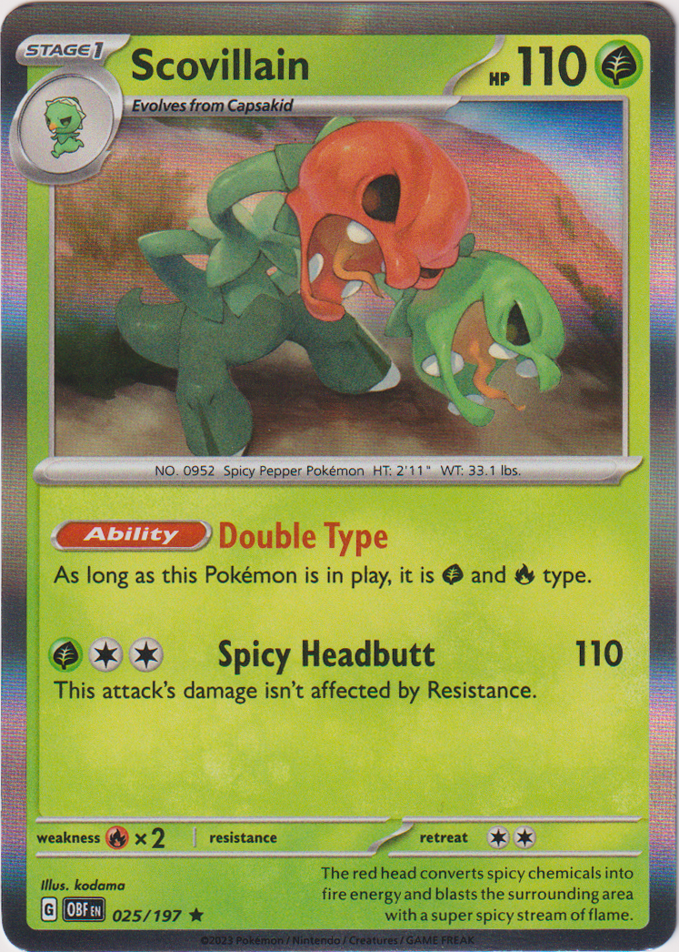 Scovillain - 025/197 - Obsidian Flames - Holo - Card Cavern