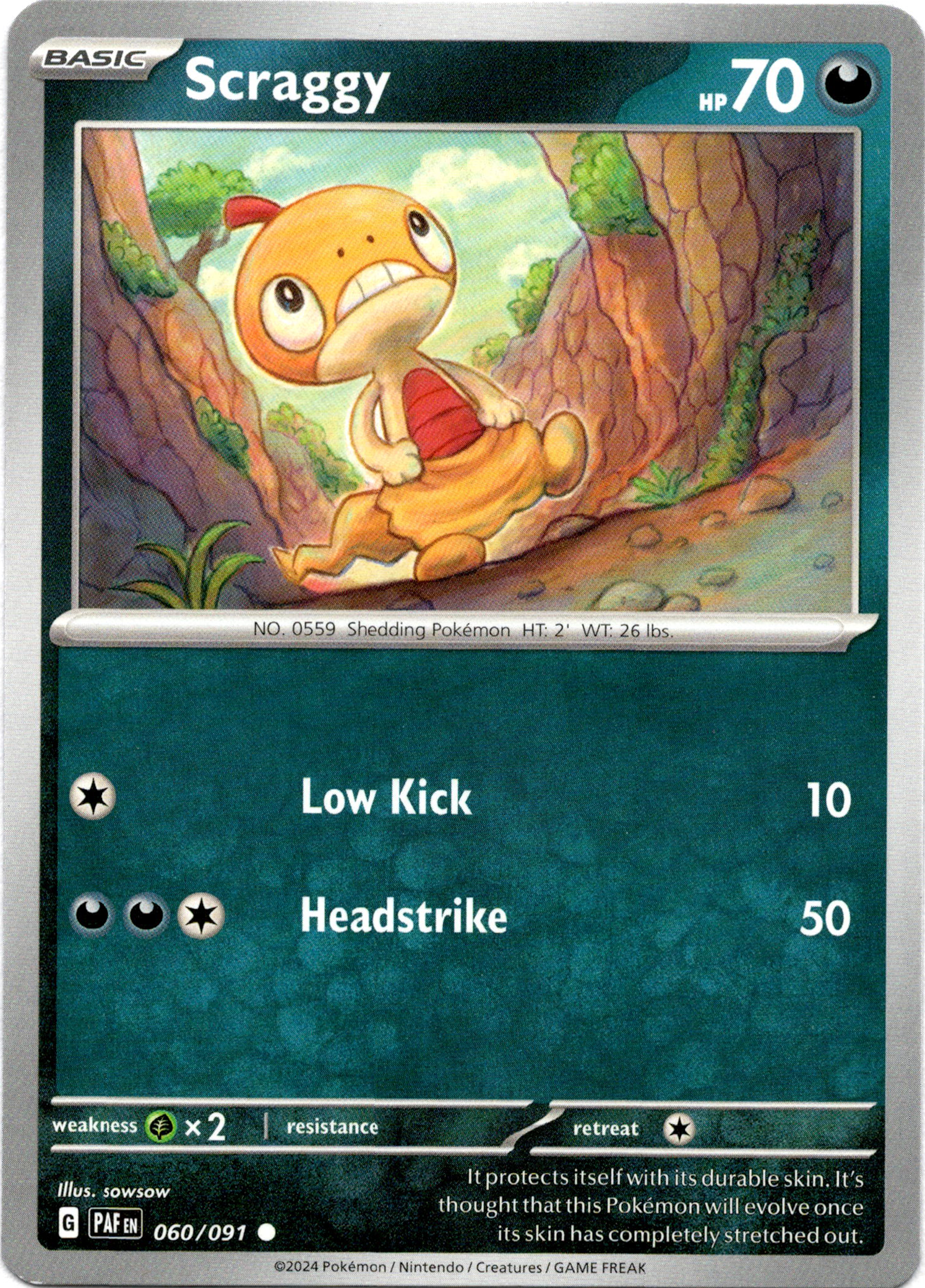 Scraggy - 060/091 - Paldean Fates - Card Cavern