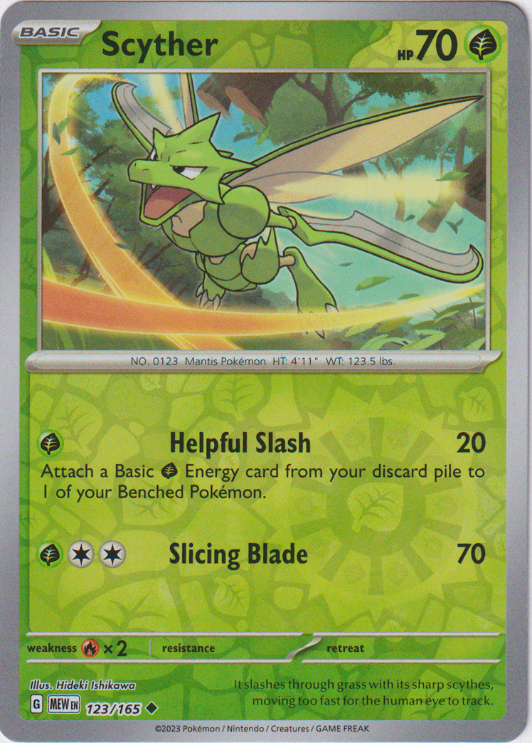Scyther - 123/165 - Scarlet & Violet 151 - Reverse Holo - Card Cavern
