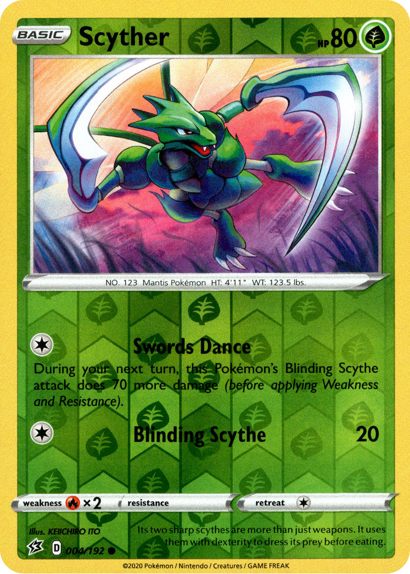 holographic scyther card Scyther - 4/192 - Rebel Clash
