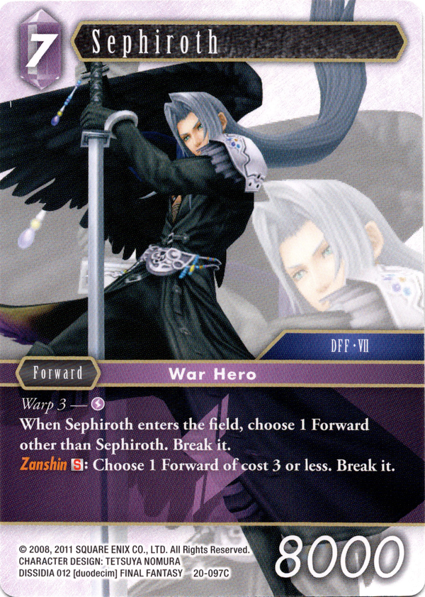 Sephiroth - 20-097C - Dawn of Heroes - Card Cavern