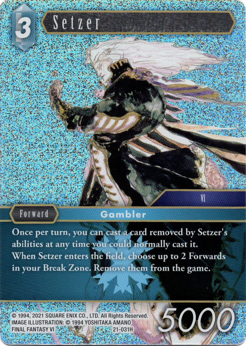 mtg final fantasy setzer (031) Final Fantasy TCG Beyond Destiny Single: Setzer (21-031) Holo Hero