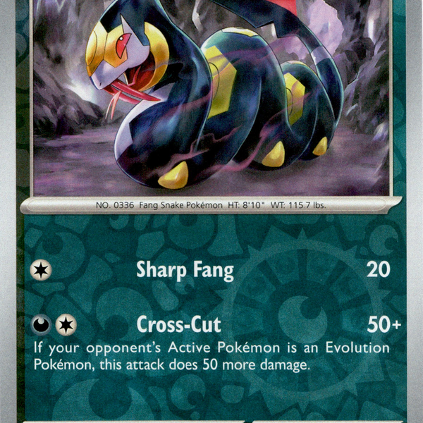Seviper - 137/193 - Paldea Evolved - Reverse Holo Card Cavern Trading Cards, LLC Seviper - 137/193 - Paldea Evolved - Reverse Holo Card Cavern Trading Cards, LLC