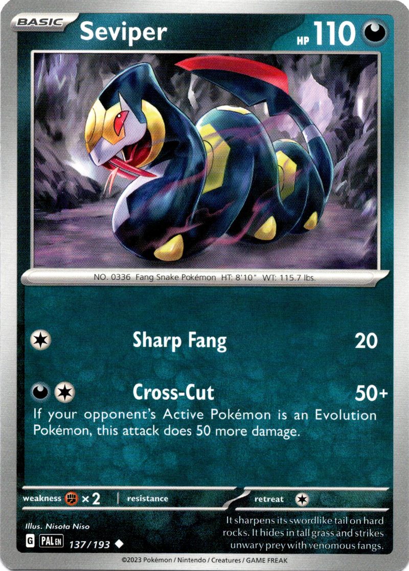 Seviper - 137/193 - Paldea Evolved  Card Cavern Trading Cards, LLC