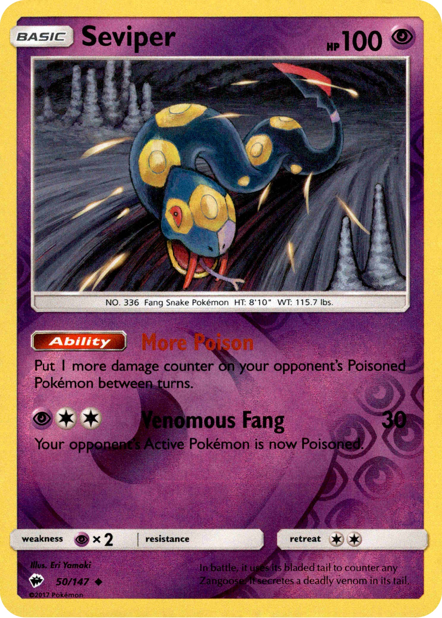 Seviper - 50/147 - Burning Shadows - Reverse Holo - Card Cavern