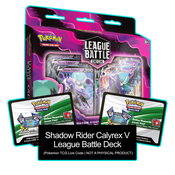 League Battle Deck: Shadow Rider Calyrex VMAX Pokemon TCG Live Code - Card Cavern
