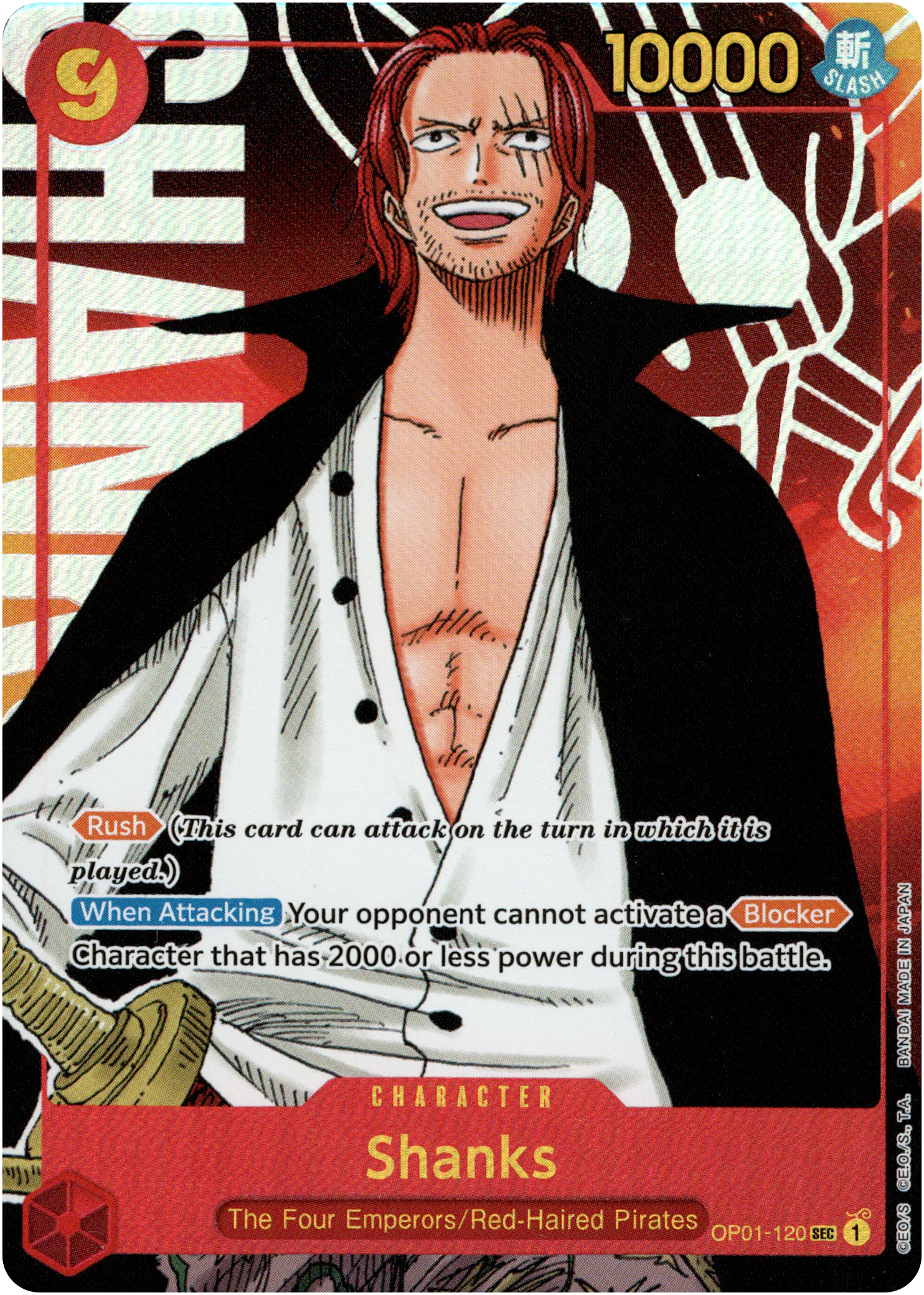 Shanks Parallel - OP01-120 SEC - Romance Dawn - Foil - Card Cavern