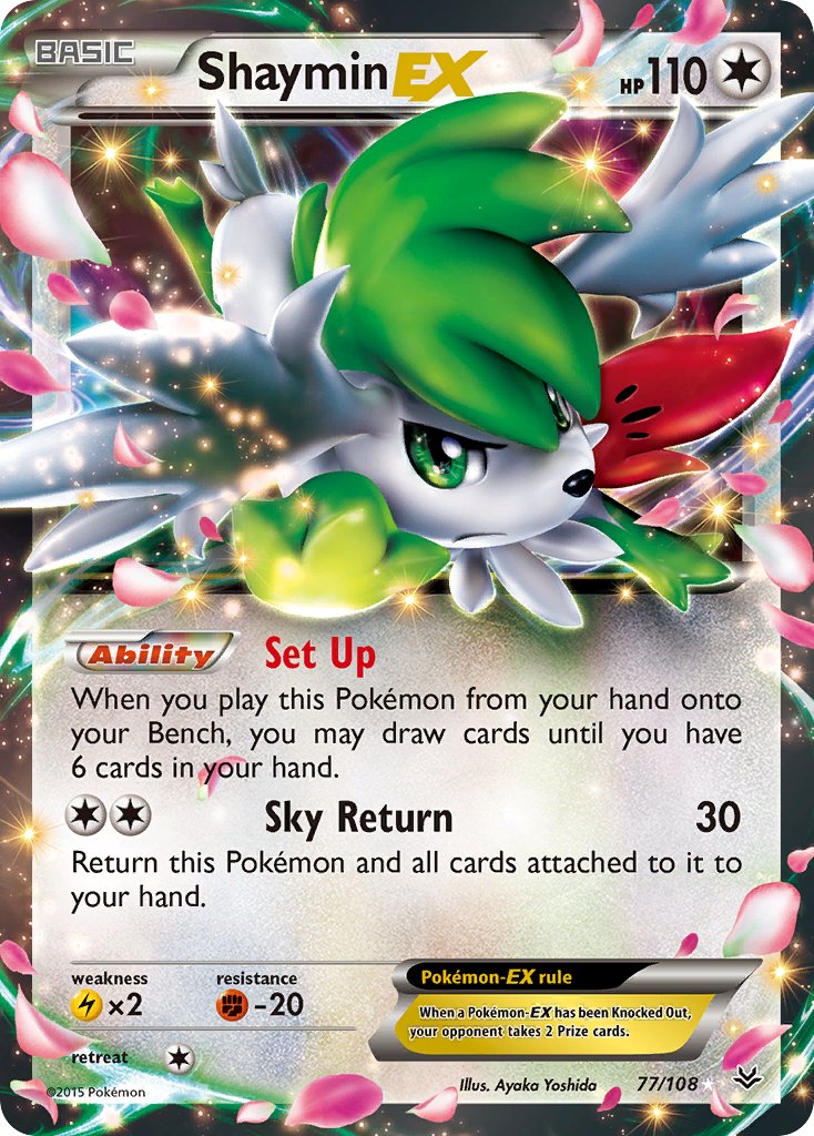 Shaymin EX - 77/108 - Roaring Skies - Holo - Card Cavern