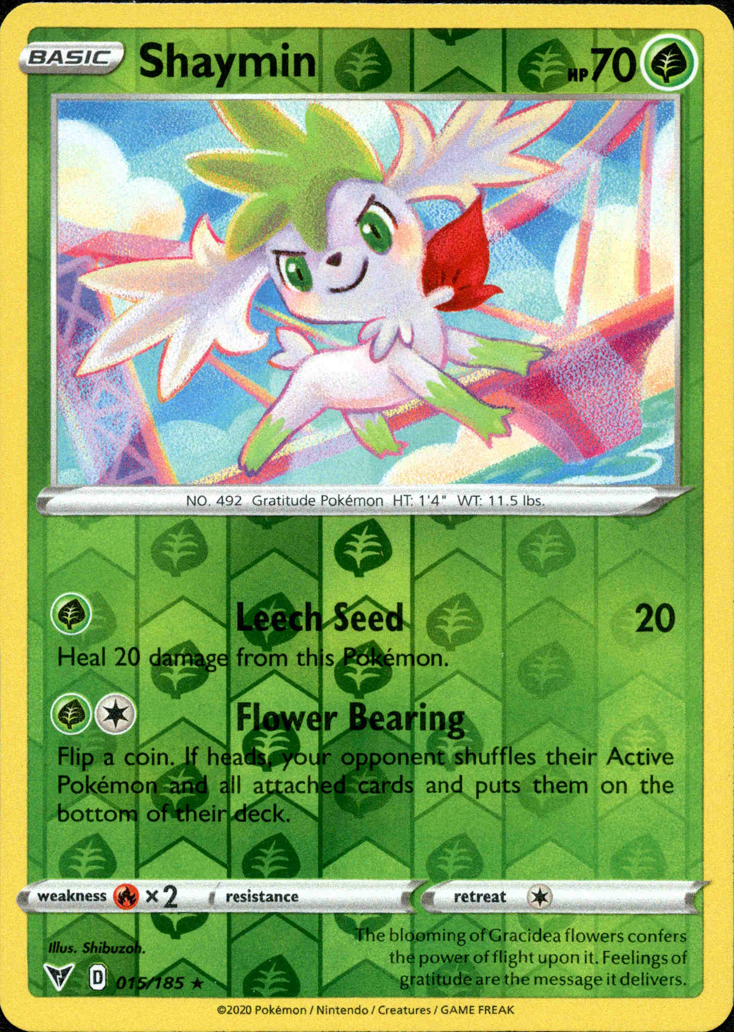 Shaymin - 015/185 - Vivid Voltage - Reverse Holo - Card Cavern