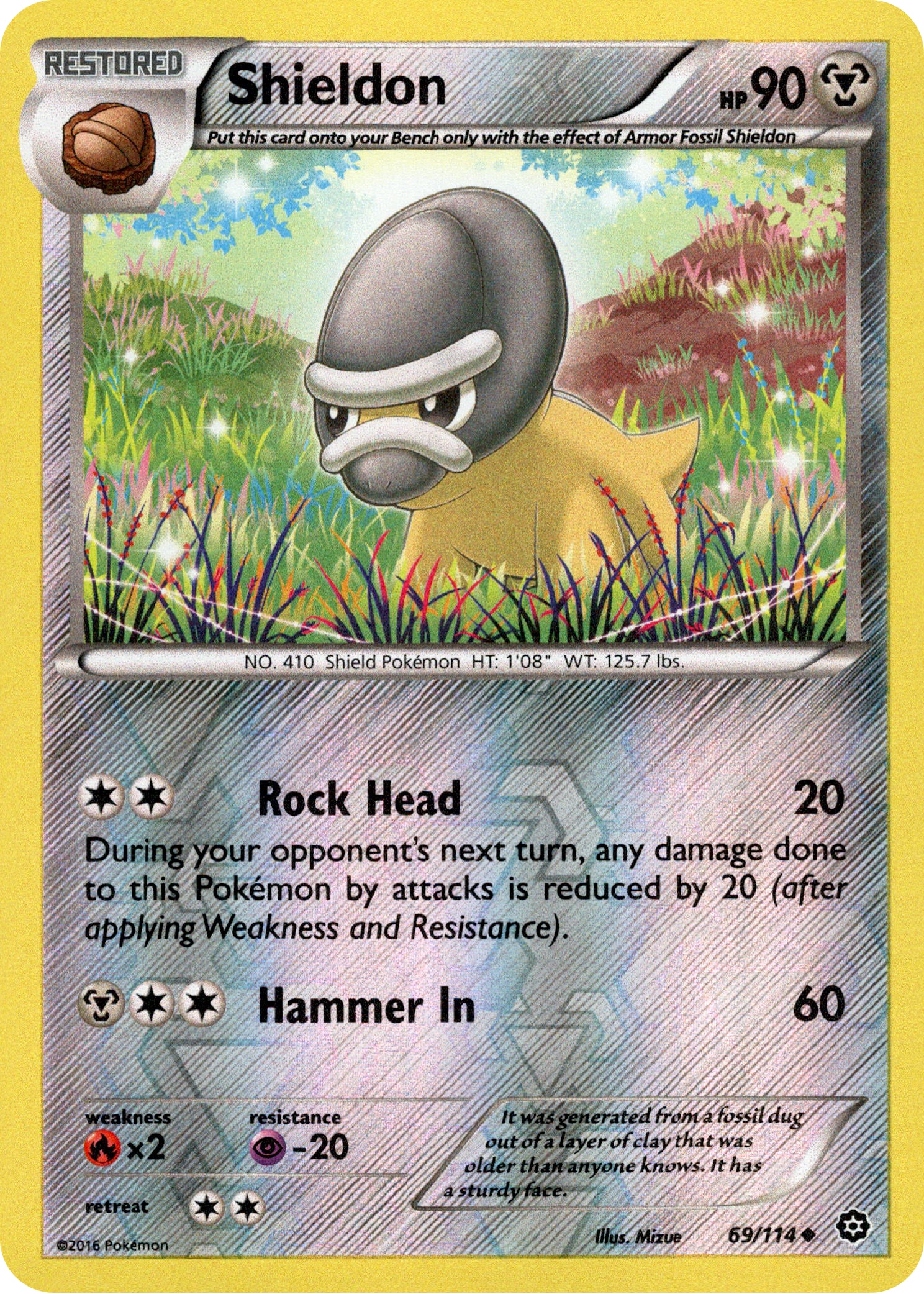Shieldon - 69/114 - Steam Siege - Reverse Holo - Card Cavern