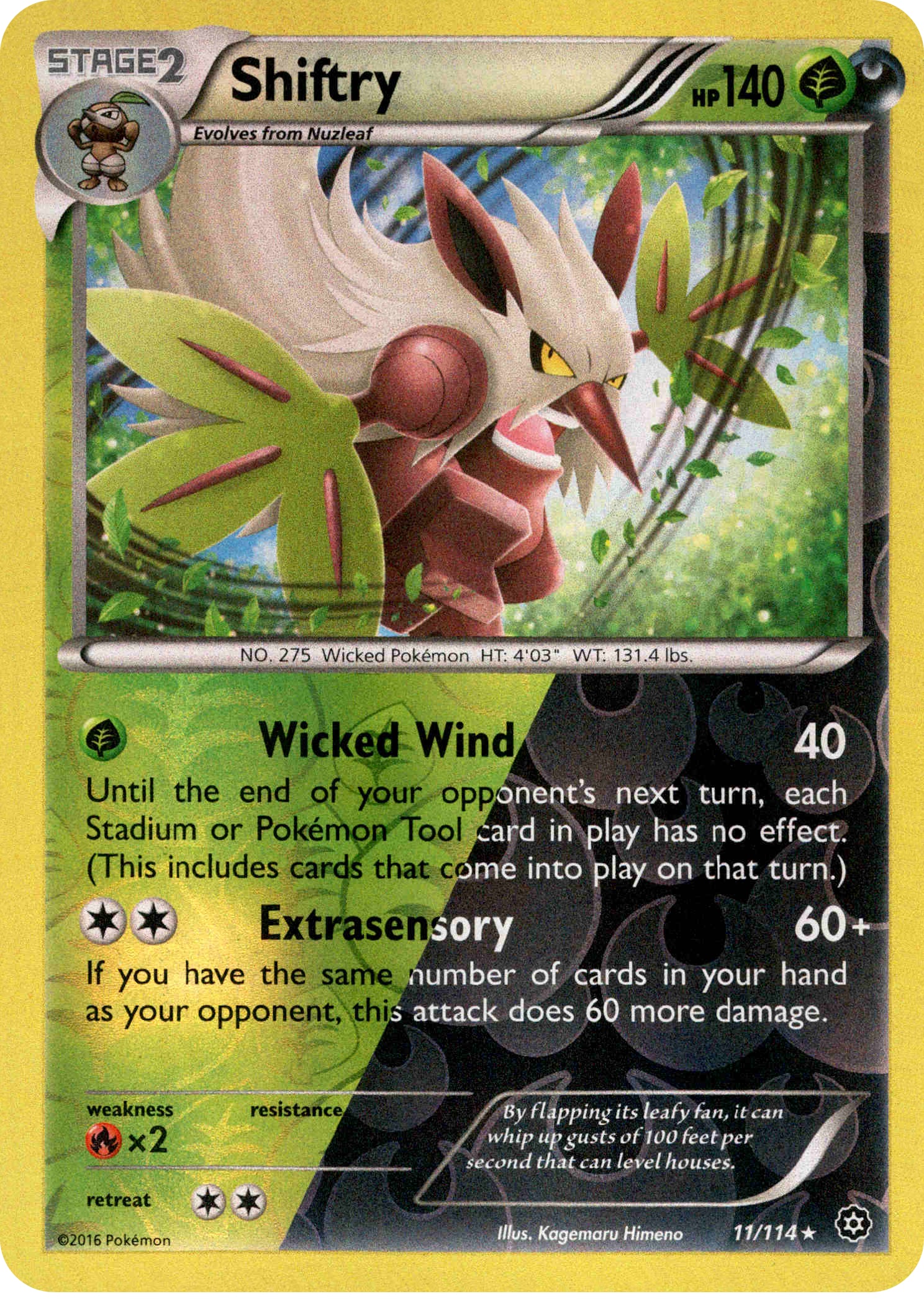 Shiftry - 11/114 - Steam Siege - Reverse Holo - Card Cavern