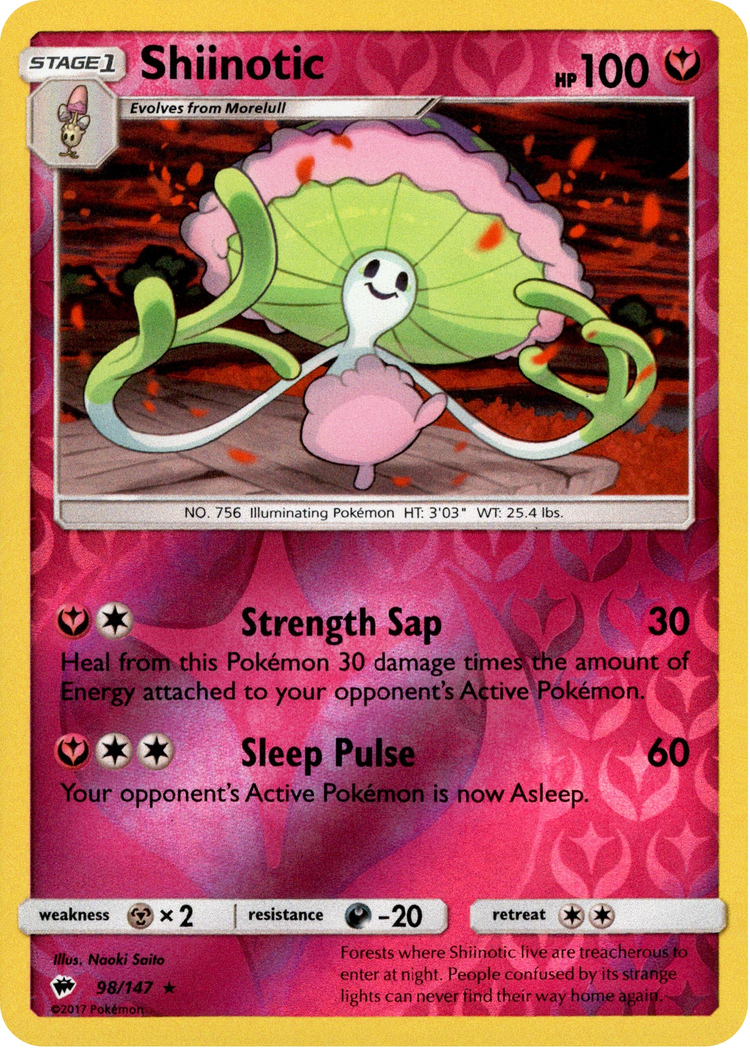 Shiinotic - 98/147 - Burning Shadows - Reverse Holo - Card Cavern