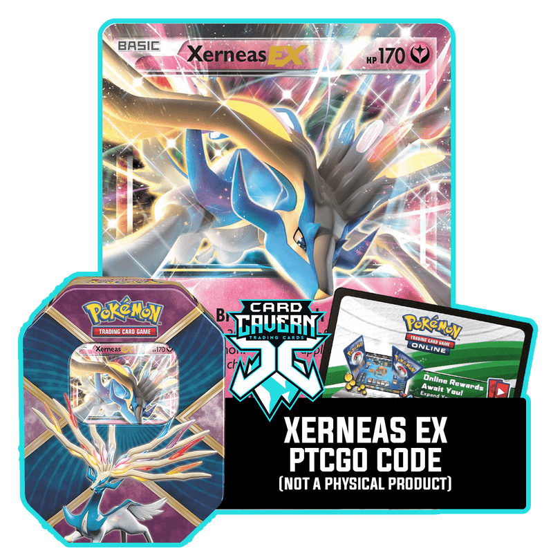 Shiny Kalos Tin: Xerneas EX - Rainbow Team Deck - PTCGO Code Card Cavern Trading Cards, LLC Shiny Kalos Tin: Xerneas EX - Rainbow Team Deck - PTCGO Code Card Cavern Trading Cards, LLC