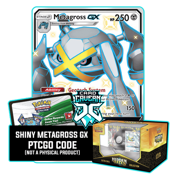 shiny gx pokemon cards Shiny Metagross GX 157a/145 PTCGO Code – Card Cavern Trading Cards, LLC