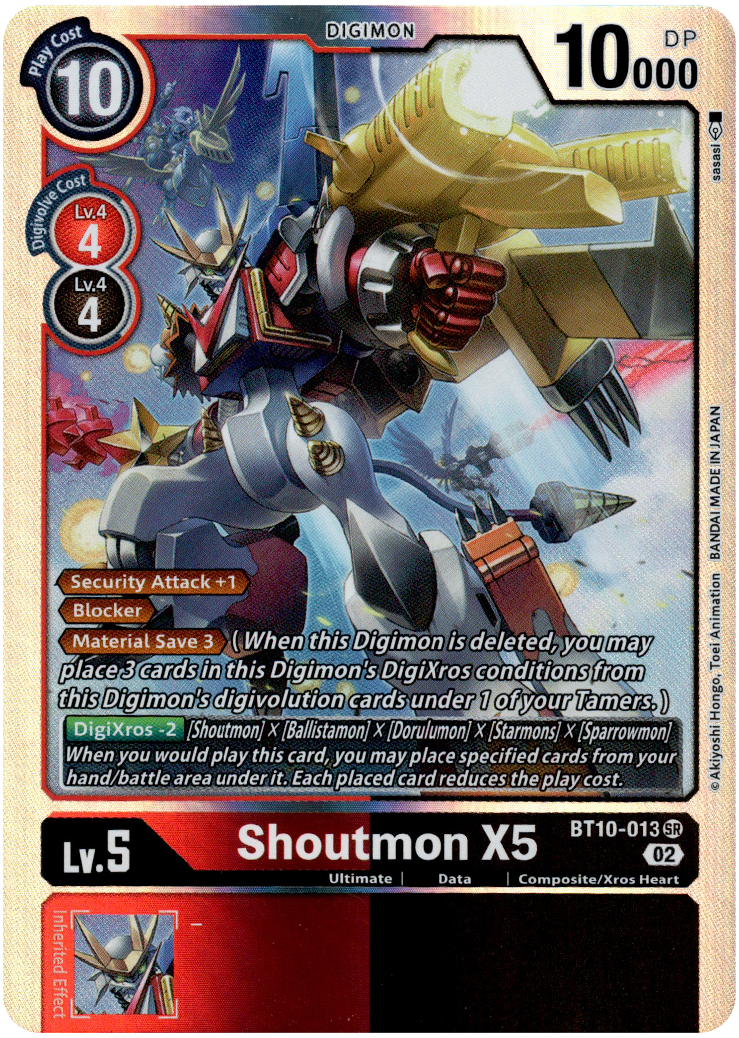 Shoutmon X5 - BT10-013 SR - Xros Encounter - Foil - Card Cavern