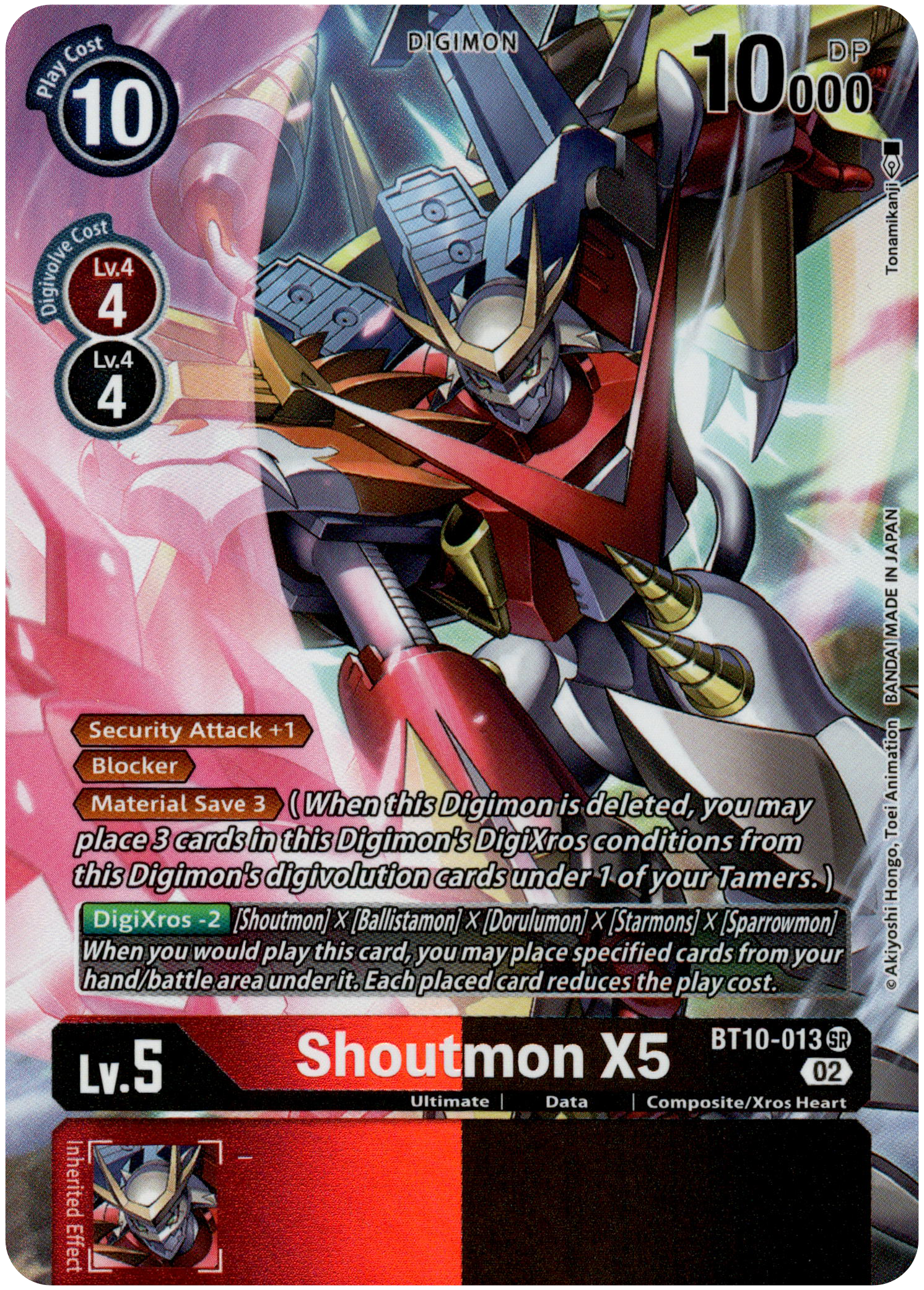 Shoutmon X5 Alternate Art - BT10-013 SR - Xros Encounter - Foil - Card Cavern