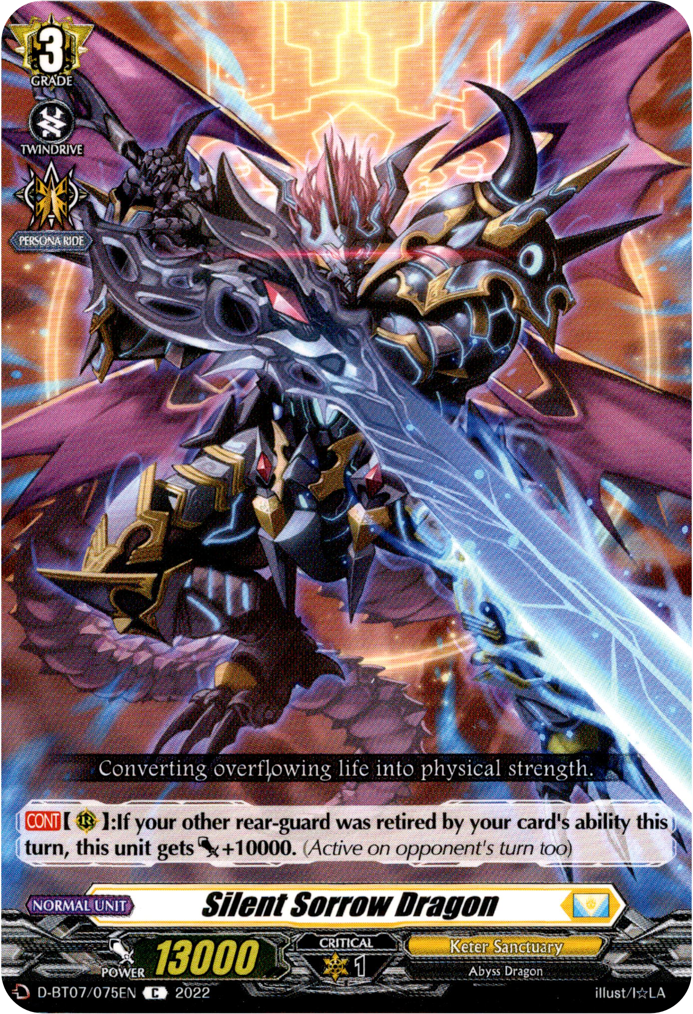 Silent Sorrow Dragon - D-BT07/075EN - Raging Flames Against Emerald Storm - Card Cavern