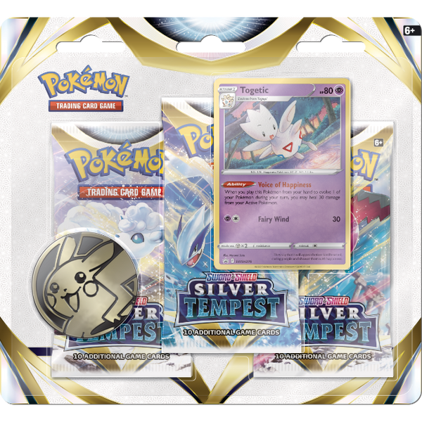 Silver Tempest 3 Pack Blister with Togetic SWSH276 - Card Cavern