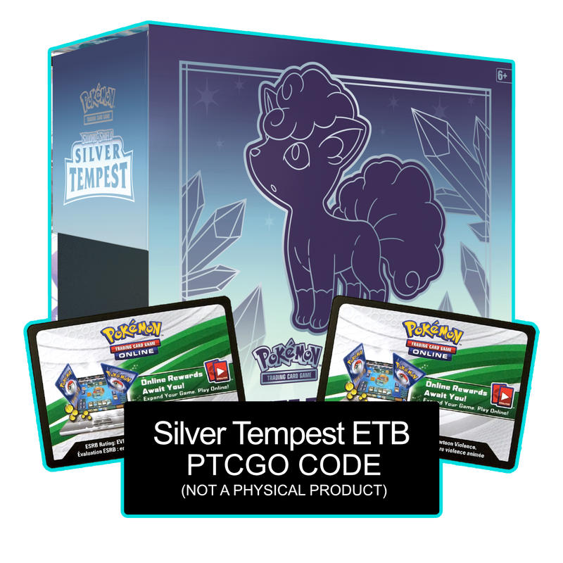 Silver Tempest ETB - Sleeves and Deck Box - PTCGL Code Card Cavern Trading Cards, LLC Silver Tempest ETB - Sleeves and Deck Box - PTCGL Code Card Cavern Trading Cards, LLC