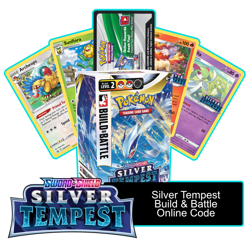 Silver Tempest Build & Battle Box - 1 of 4 Promos - PTCGL Code Card Cavern Trading Cards, LLC Silver Tempest Build & Battle Box - 1 of 4 Promos - PTCGL Code Card Cavern Trading Cards, LLC