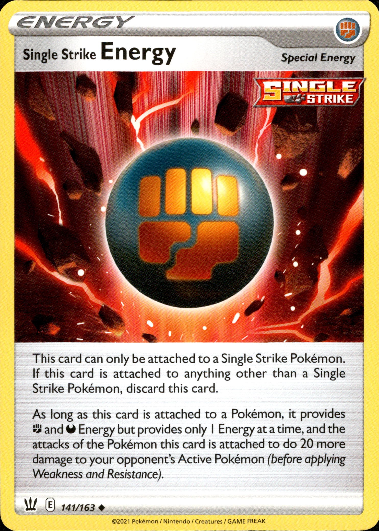 Single Strike Energy - 141/163 - Battle Styles - Card Cavern