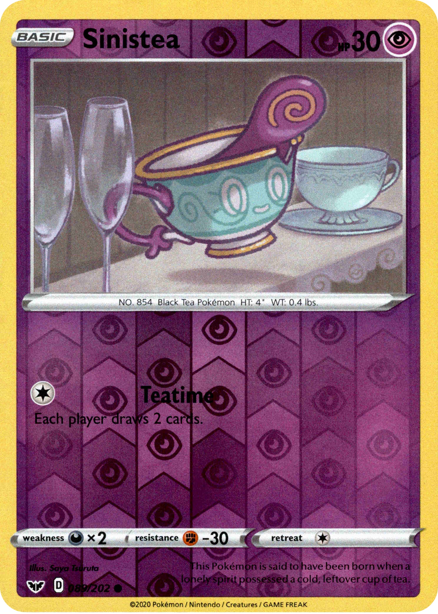 Sinistea - 89/202 - Sword & Shield - Reverse Holo - Card Cavern