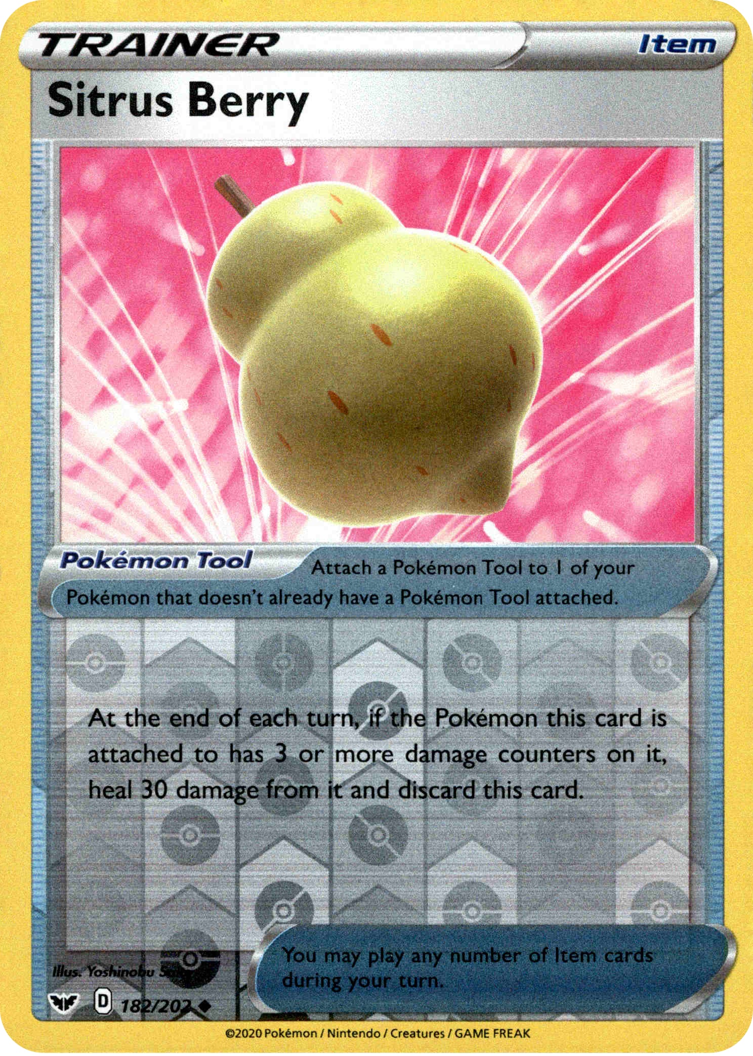 Sitrus Berry - 182/202 - Sword & Shield - Reverse Holo - Card Cavern
