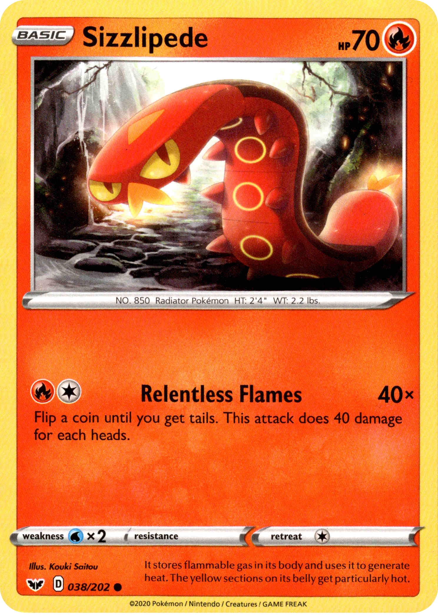 Sizzlipede - 38/202 - Sword & Shield - Card Cavern