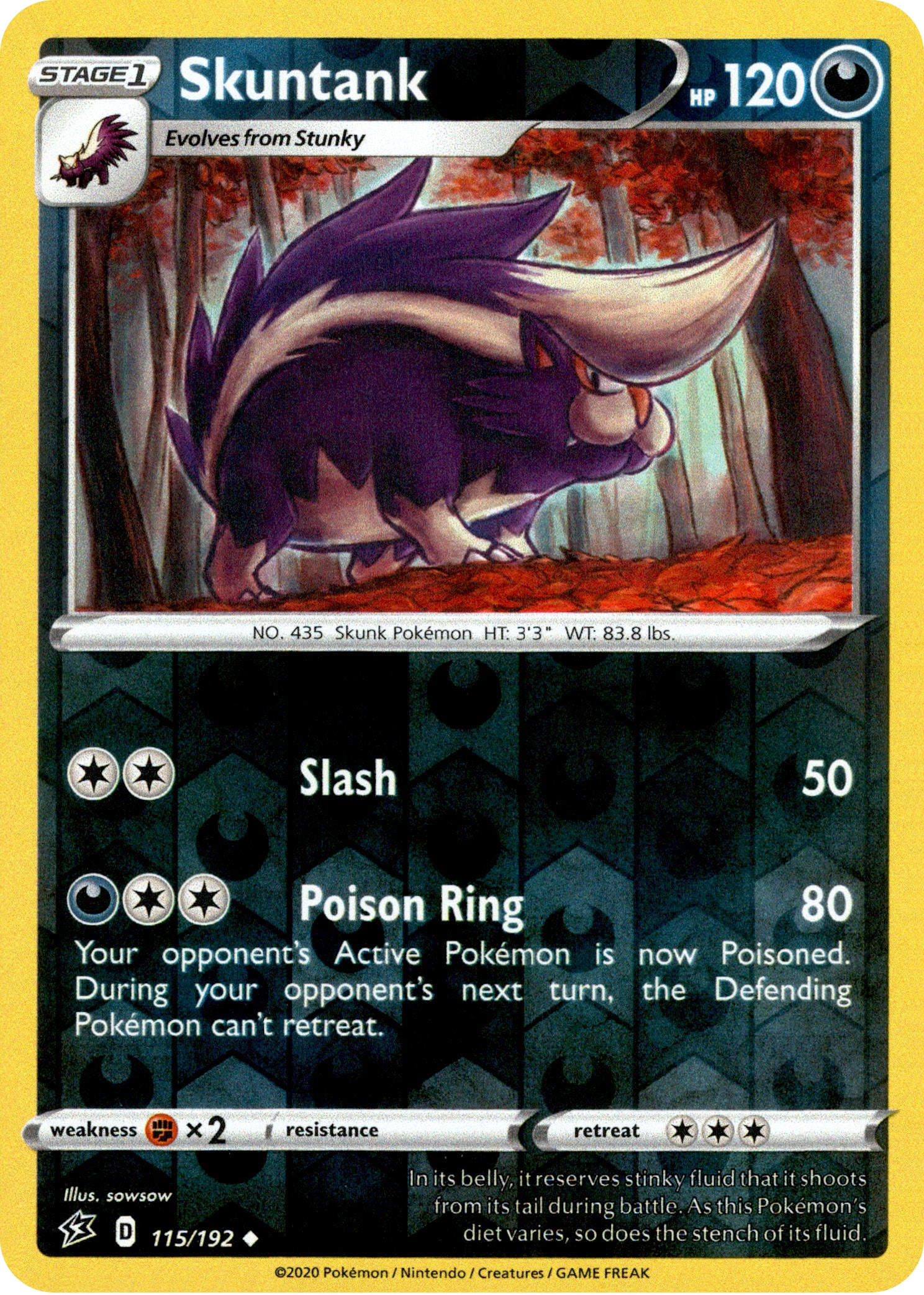 Skuntank - 115/192 - Rebel Clash - Reverse Holo - Card Cavern