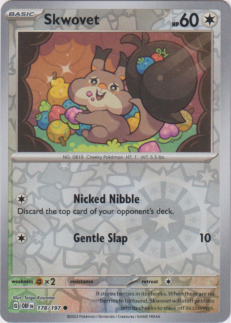 Skwovet - 178/197 - Obsidian Flames - Reverse Holo - Card Cavern