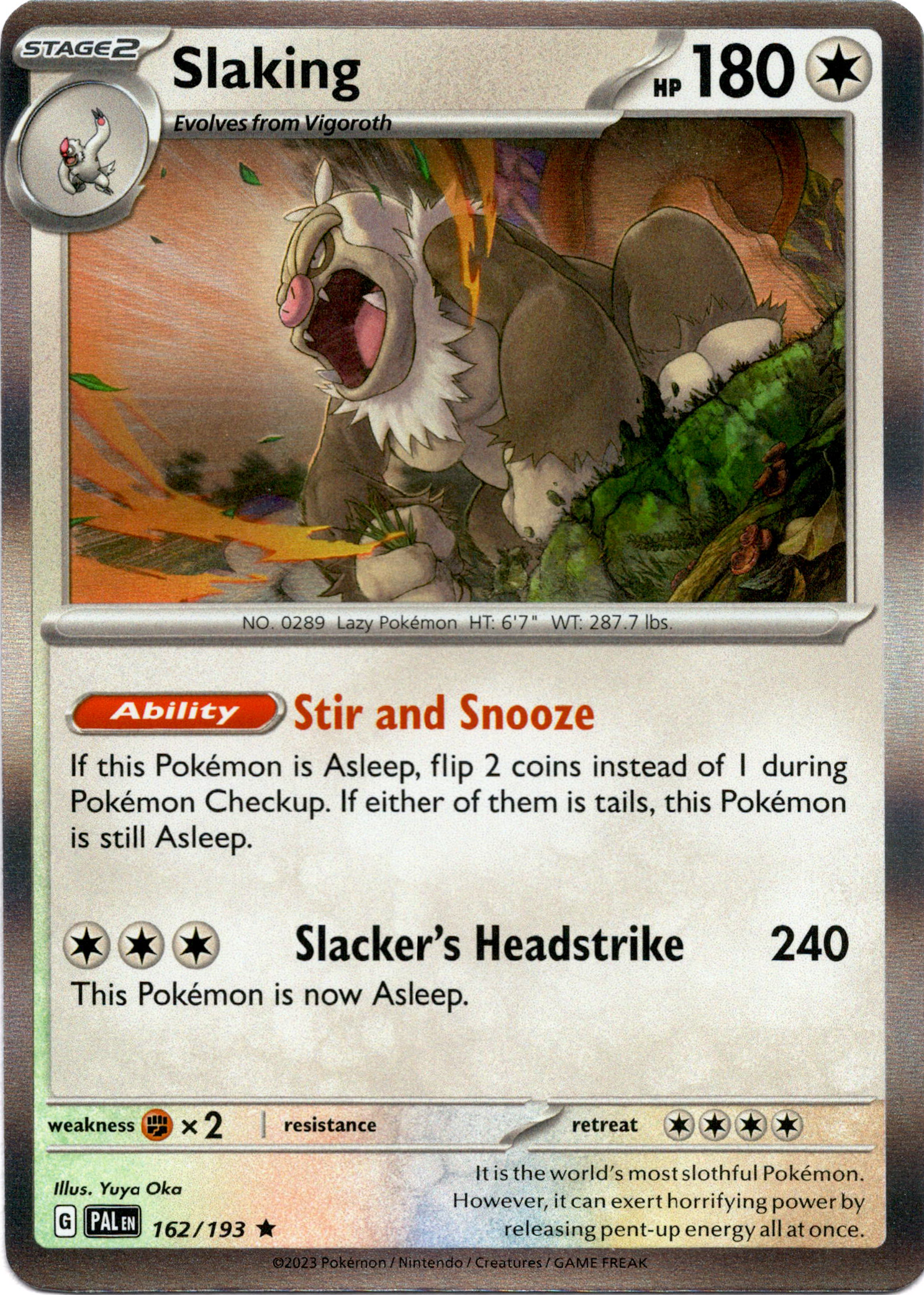 Slaking - 162/193 - Paldea Evolved - Holo - Card Cavern