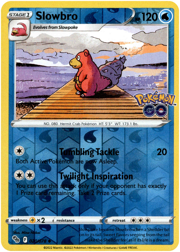 Slowbro - 020/078 - Pokemon Go - Reverse Holo - Card Cavern
