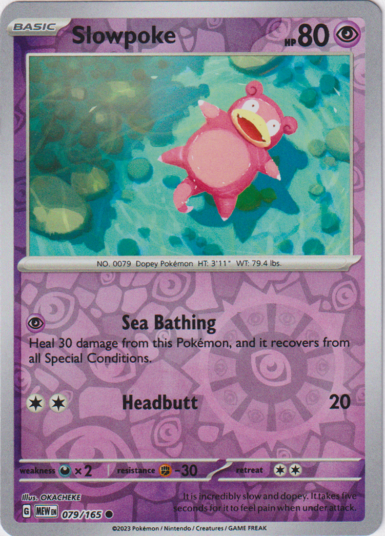 Slowpoke - 079/165 - Scarlet & Violet 151 - Reverse Holo - Card Cavern