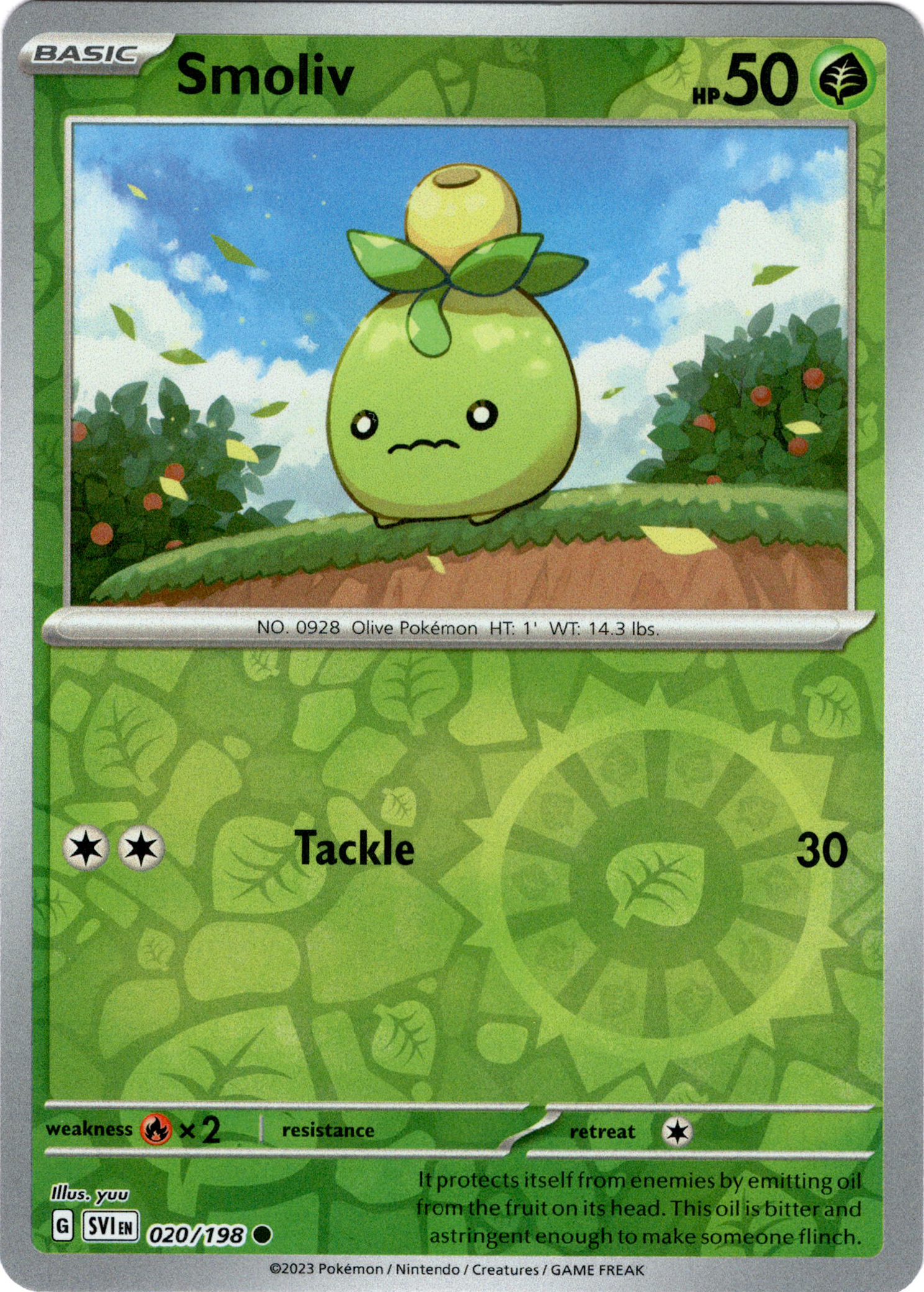 Smoliv - 020/198 - Scarlet & Violet - Reverse Holo - Card Cavern