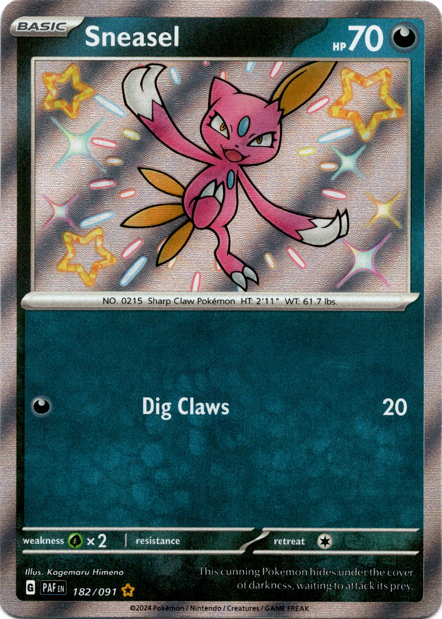 Sneasel - 182/091 - Paldean Fates - Holo - Card Cavern