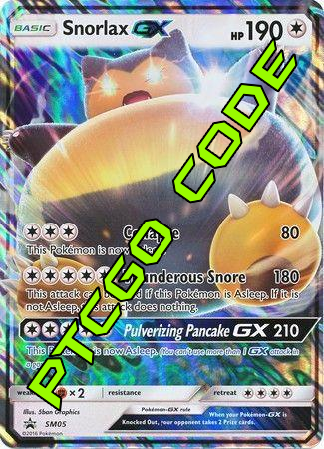 Snorlax GX SM05 PTCGO Code Card Cavern Trading Cards, LLC Snorlax GX SM05 PTCGO Code Card Cavern Trading Cards, LLC