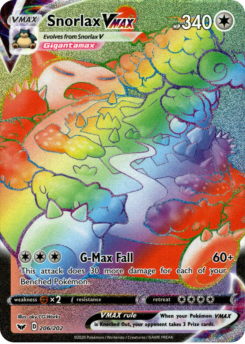 walmart where are pokemon cards Snorlax VMAX Hyper Rare - 206/202 - Sword & Shield