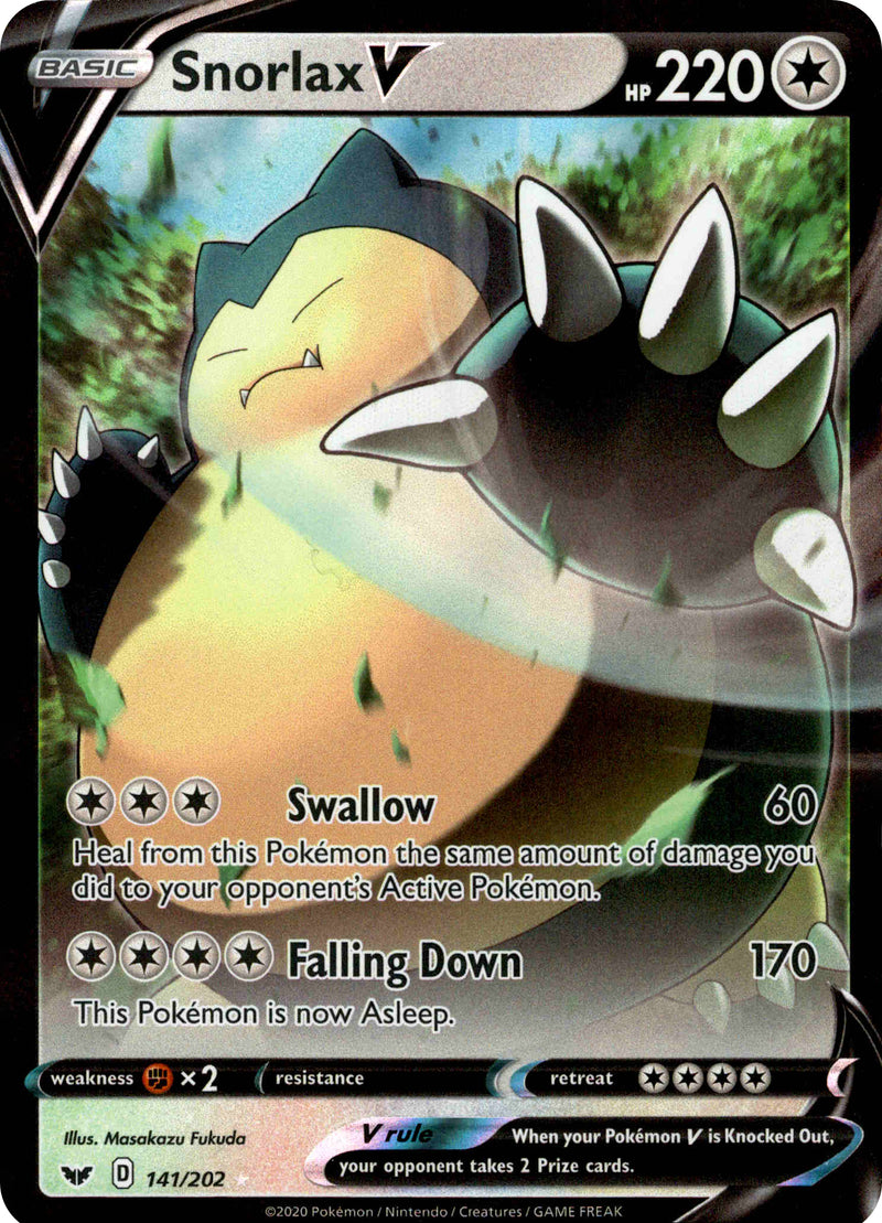 Snorlax V - 141/202 - Sword & Shield