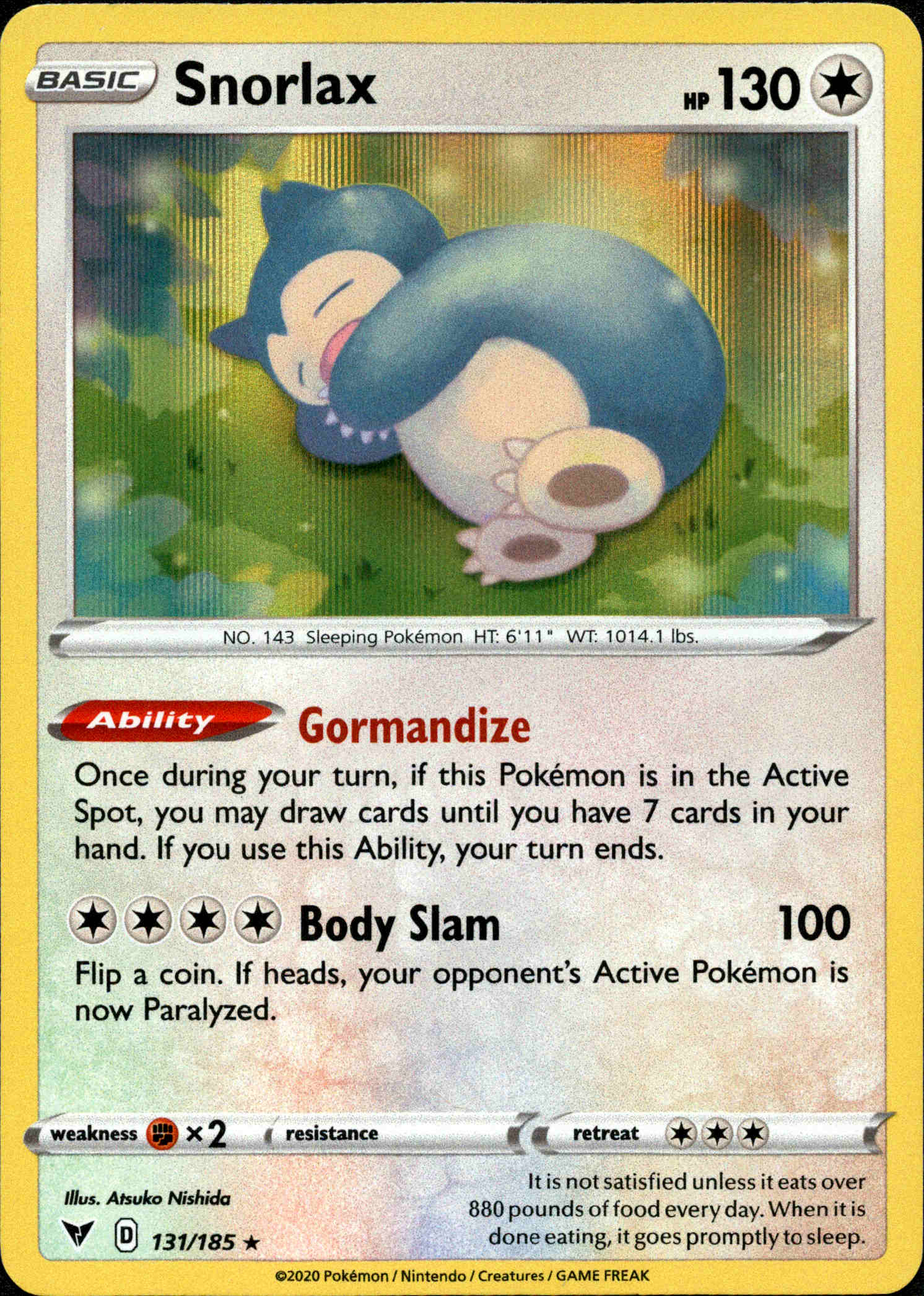 Snorlax - 131/185 - Vivid Voltage - Holo - Card Cavern