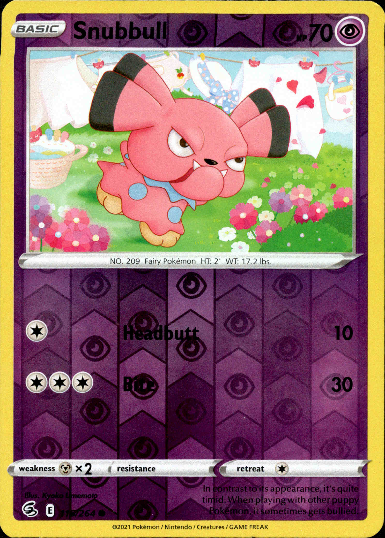 Snubbull - 115/264 - Fusion Strike - Reverse Holo - Card Cavern