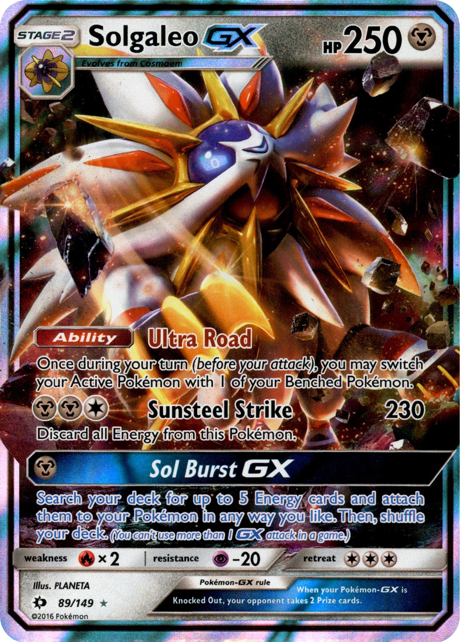 Solgaleo GX - 89/149 - Sun & Moon - Holo - Card Cavern