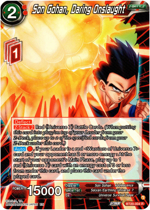 Son Gohan, Daring Onslaught - BT20-004 R - Power Absorbed - Card Cavern