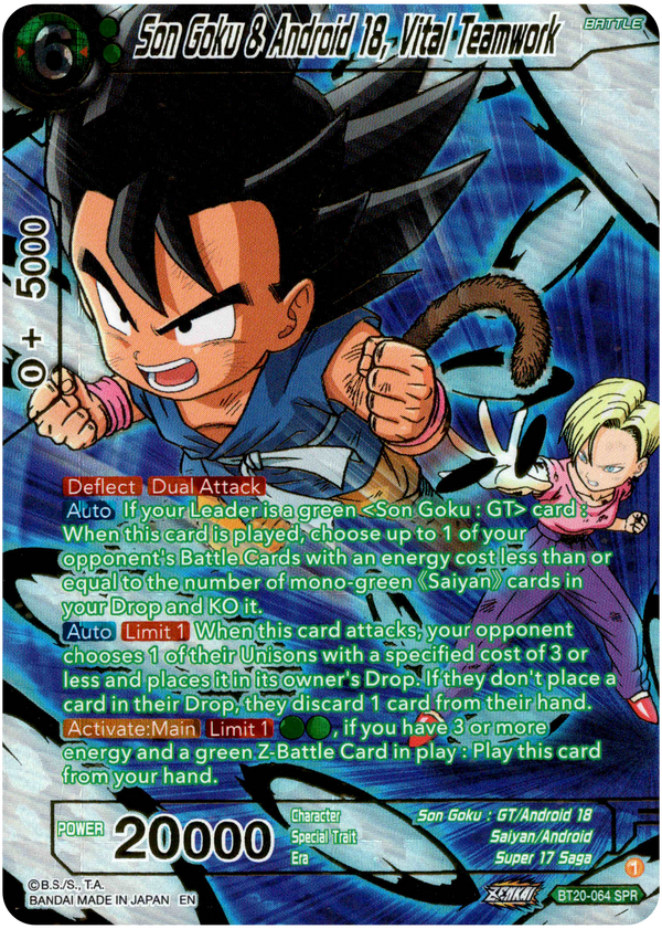 Son Goku & Android 18, Vital Teamwork - BT20-064 SPR - Power Absorbed - Foil - Card Cavern