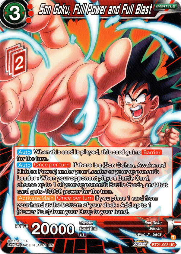 Son Goku, Full Power and Full Blast - BT21-003 - Wild Resurgence - Card Cavern