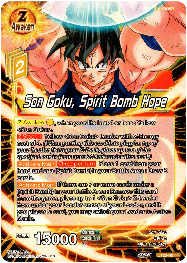 Son Goku, Spirit Bomb Hope - BT20-087 R - Power Absorbed - Card Cavern