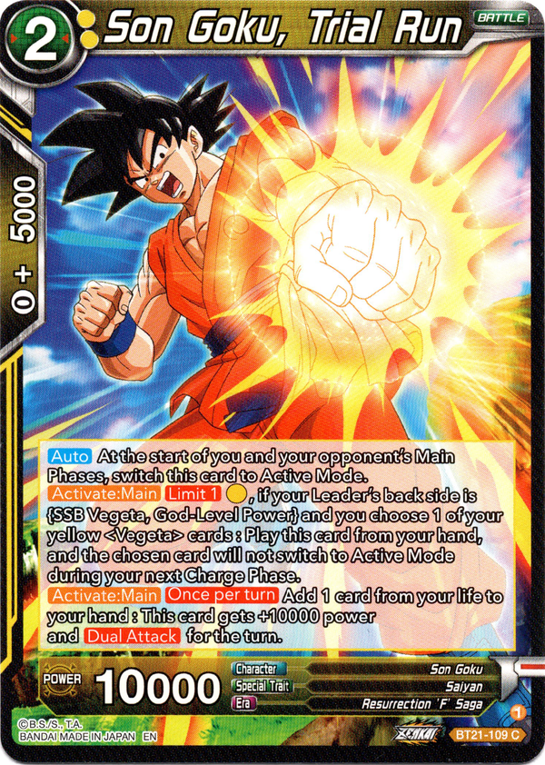 Son Goku, Trial Run - BT21-109 - Wild Resurgence - Card Cavern