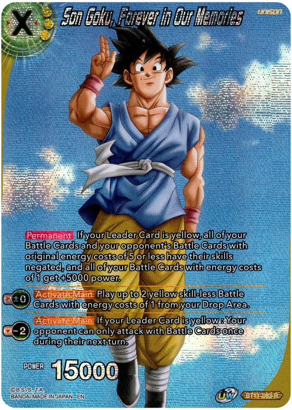 Son Goku, Forever in Our Memories - BT11-093 - Theme Selection - Foil - Card Cavern