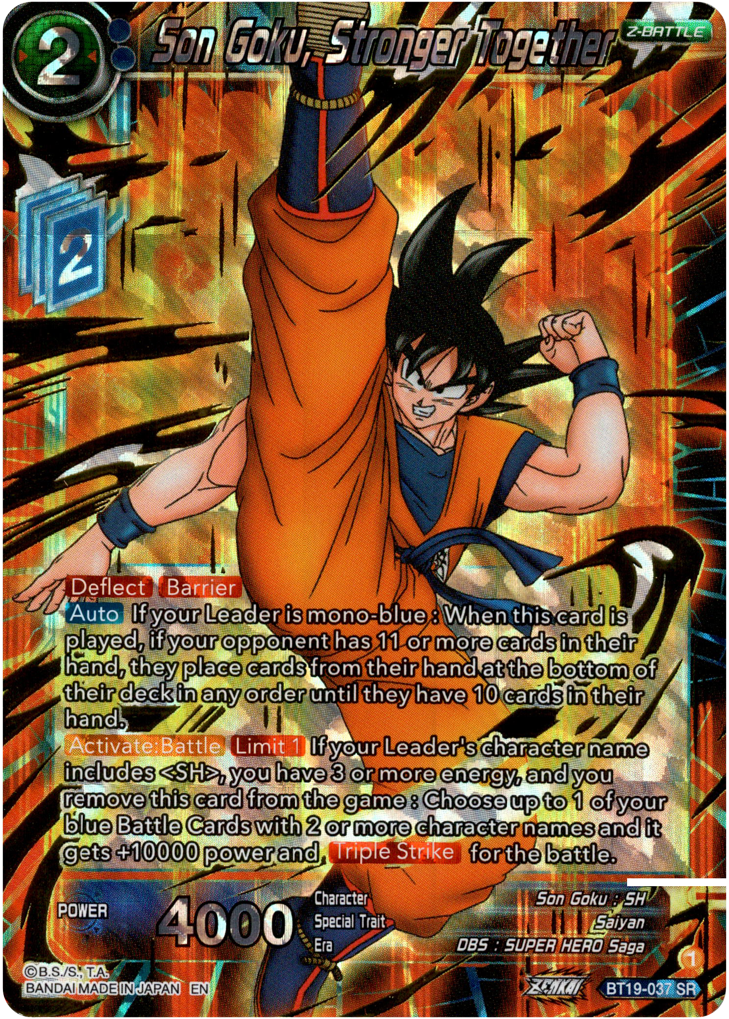 Son Goku, Stronger Together - BT19-037 - Fighter's Ambition - Foil - Card Cavern