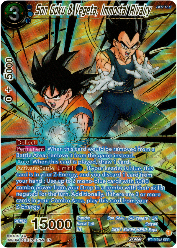 Son Goku & Vegeta, Immortal Rivalry Special Rare - BT19-048 - Fighter's Ambition - Foil - Card Cavern